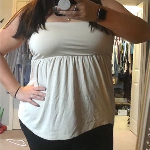 Nude Flowy Strapless Tank